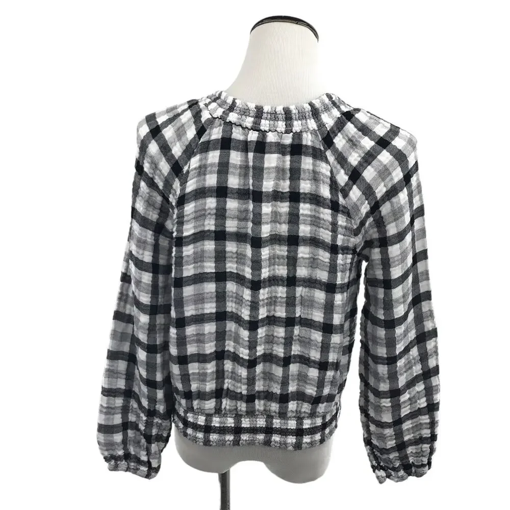 Anthropologie Cloth & Stone Sara Plaid Blouse